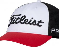 Titleist Men's Tour Performance Mesh Golf Hat Black/red/white