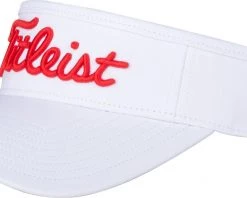 Titleist Men's Tour Performance 20 Golf Visor White/red