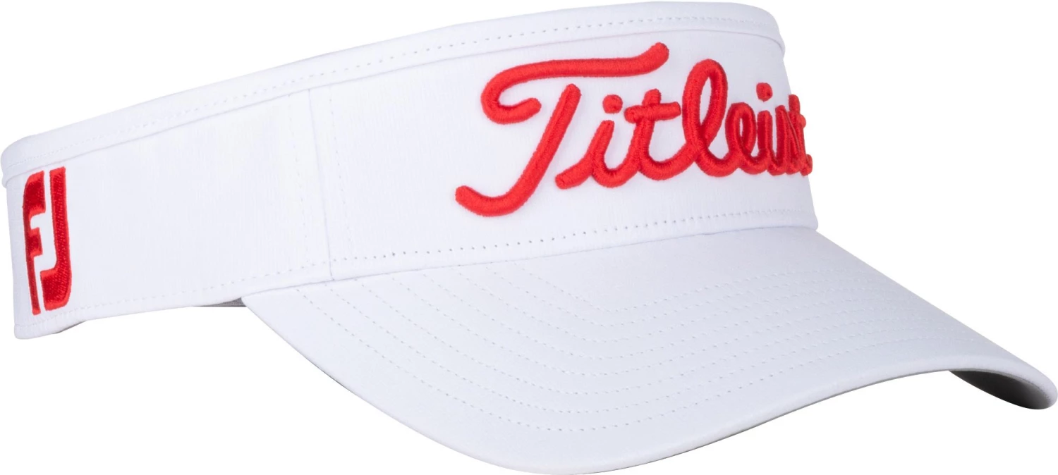 Titleist Men's Tour Performance 20 Golf Visor White/red 4 Titleist Men's Tour Performance 20 Golf Visor White/red - Image 2