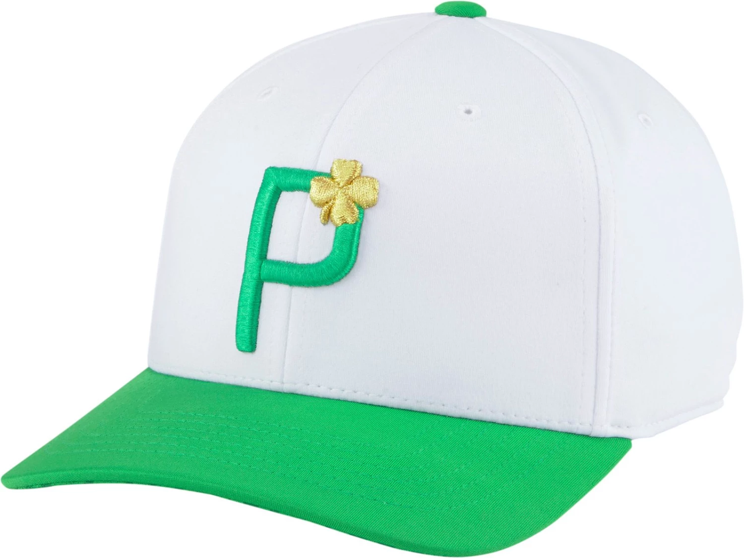 PUMA Men's St. Patty's Day P 110 Snapback Golf Hat Bright White/irish Green 3 PUMA Men's St. Patty's Day P 110 Snapback Golf Hat Bright White/irish Green