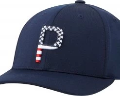 PUMA Youth Pars And Stripes P Golf Hat For Girls' White/navy