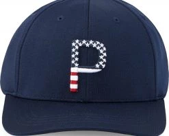 PUMA Youth Pars And Stripes P Golf Hat For Girls' White/navy -Golf Hats Sales Store unnamed file 1518