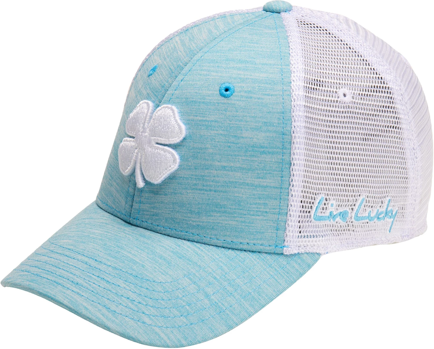 Black Clover Men's Perfect Luck 6 Fitted Golf Hat Light Blue 5 Black Clover Men's Perfect Luck 6 Fitted Golf Hat Light Blue - Image 3