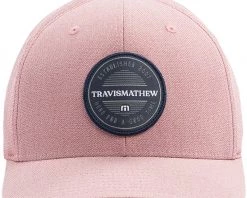 TravisMathew Men's Ten To Two Flexback Golf Hat Heather Ruby Wine