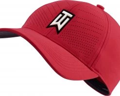 Nike Men's 2020 AeroBill Tiger Woods Heritage86 Perforated Golf Hat Gym Red/black
