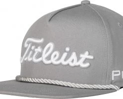 Golf Hats Sales Store 46 Titleist Men's Tour Rope Flat Brim Snapback Golf Hat Grey/white