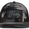 Barstool Sports Men's Ain't No Hobby Patch Trucker Golf Hat Black/camo