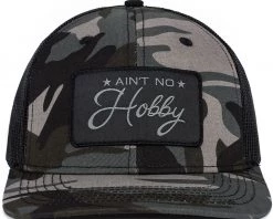 Barstool Sports Men's Ain't No Hobby Patch Trucker Golf Hat Black/camo