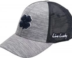 Black Clover Men's Perfect Luck 6 Fitted Golf Hat Grey -Golf Hats Sales Store unnamed file 569