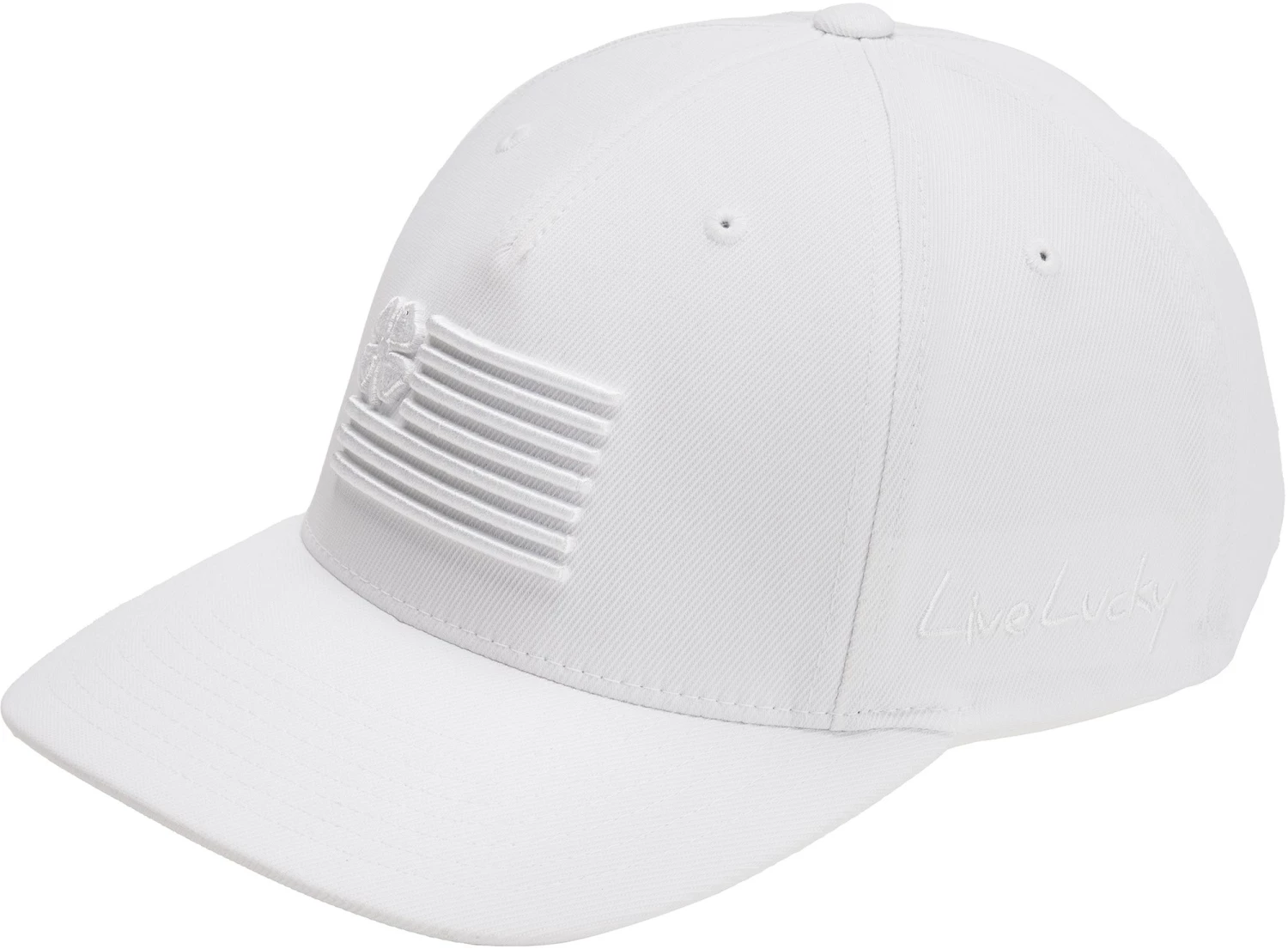 Black Clover Men's Clover Nation 15 Snapback Golf Hat White 5 Black Clover Men's Clover Nation 15 Snapback Golf Hat White - Image 3