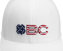 Black Clover BC Flag Snapback Golf Hat For Men White
