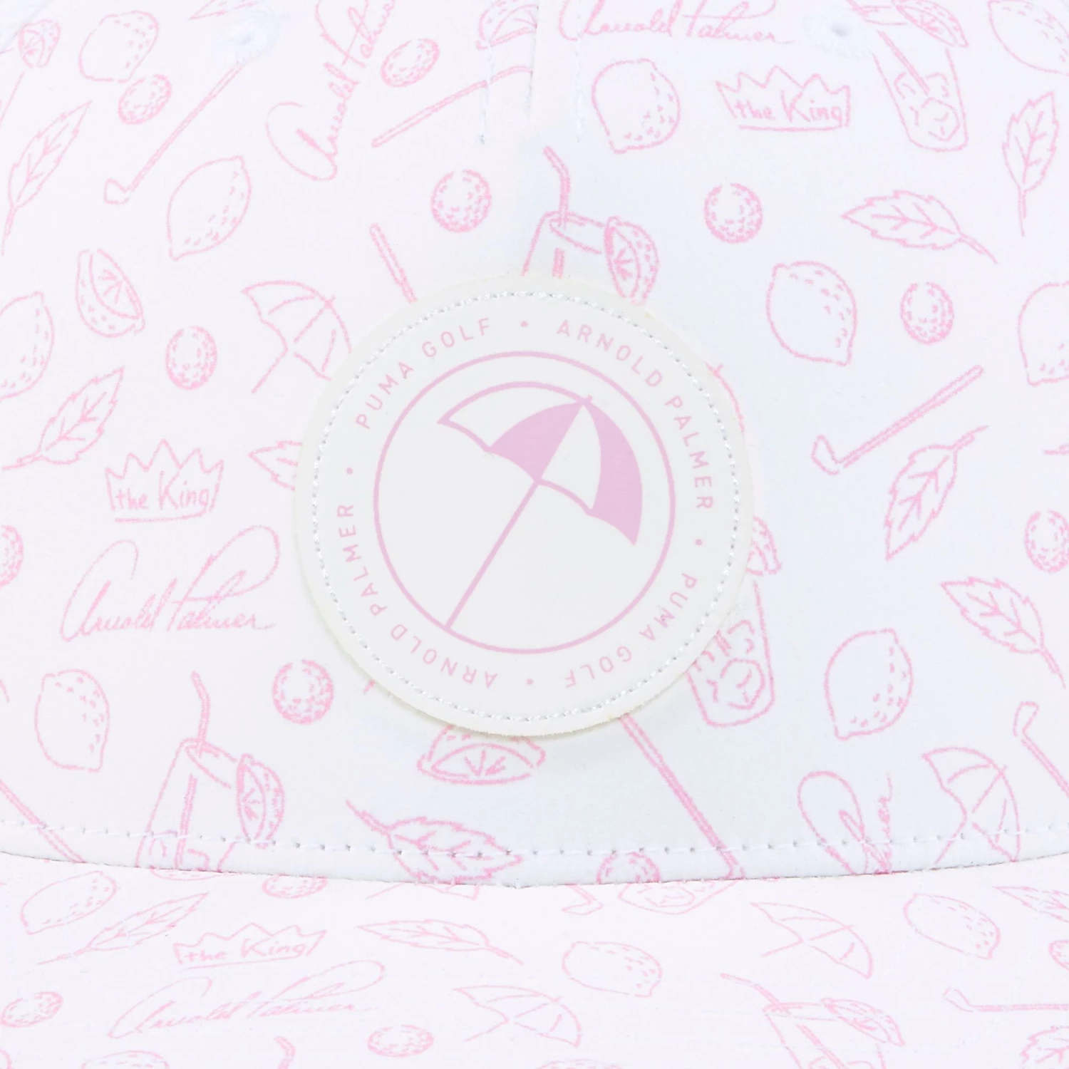 PUMA Men's Golf Arnold Palmer King Snapback Hat White/pink 6 PUMA Men's Golf Arnold Palmer King Snapback Hat White/pink - Image 4